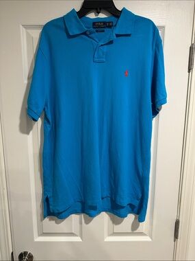 Polo by Ralph Lauren Turquoise Polo Shirt with Red Pony XL